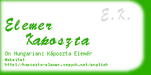 elemer kaposzta business card